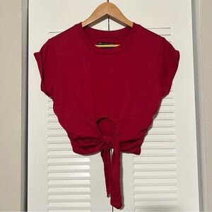 Urban Outfitters Sonya Tie Front Cropped Tee T-Shirt Women's Sz Medium Preowned